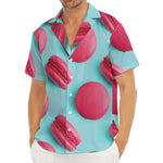 Pink Macarons Print Men's Deep V-Neck Shirt