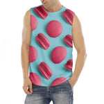 Pink Macarons Print Men's Fitness Tank Top