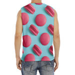 Pink Macarons Print Men's Fitness Tank Top