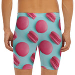Pink Macarons Print Men's Long Boxer Briefs