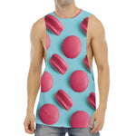 Pink Macarons Print Men's Muscle Tank Top