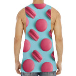 Pink Macarons Print Men's Muscle Tank Top