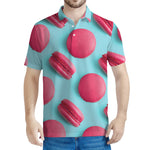 Pink Macarons Print Men's Polo Shirt