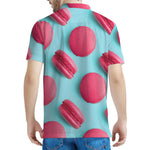 Pink Macarons Print Men's Polo Shirt