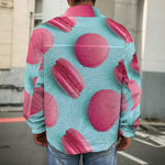 Pink Macarons Print Men's Shirt Jacket