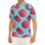 Pink Macarons Print Men's Short Sleeve Rash Guard
