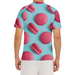 Pink Macarons Print Men's Short Sleeve Rash Guard
