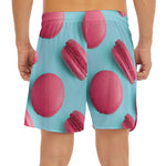 Pink Macarons Print Men's Split Running Shorts