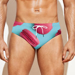 Pink Macarons Print Men's Swim Briefs