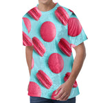 Pink Macarons Print Men's Velvet T-Shirt