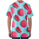 Pink Macarons Print Men's Velvet T-Shirt