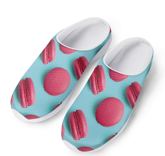 Pink Macarons Print Mesh Casual Shoes