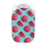 Pink Macarons Print Mesh Laundry Hamper