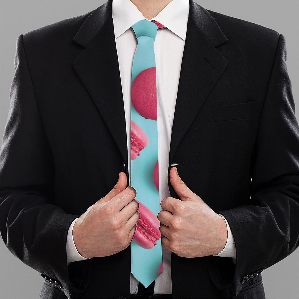 Pink Macarons Print Necktie