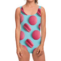 Pink Macarons Print One Piece Swimsuit