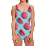 Pink Macarons Print One Piece Swimsuit