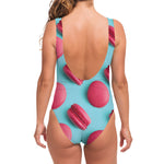 Pink Macarons Print One Piece Swimsuit