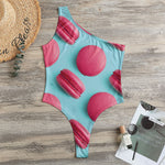 Pink Macarons Print One Shoulder Bodysuit