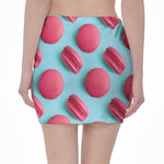 Pink Macarons Print Pencil Mini Skirt