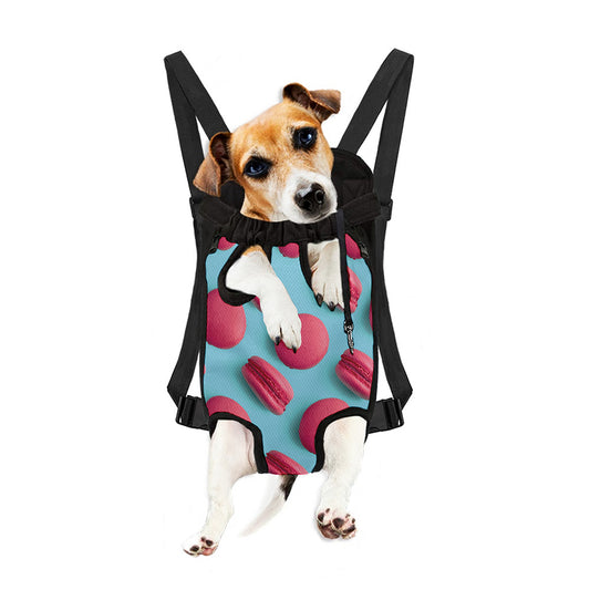 Pink Macarons Print Pet Carrier Backpack