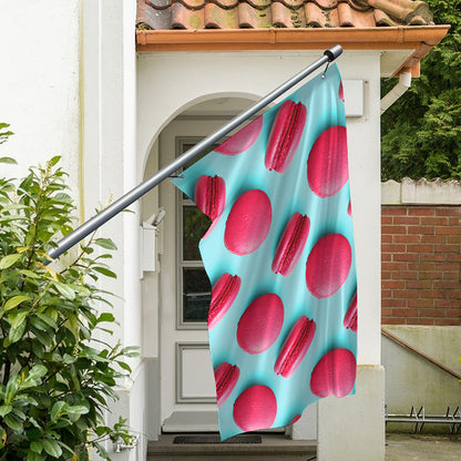 Pink Macarons Print Polyester Flag