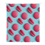 Pink Macarons Print Polyester Shower Curtain
