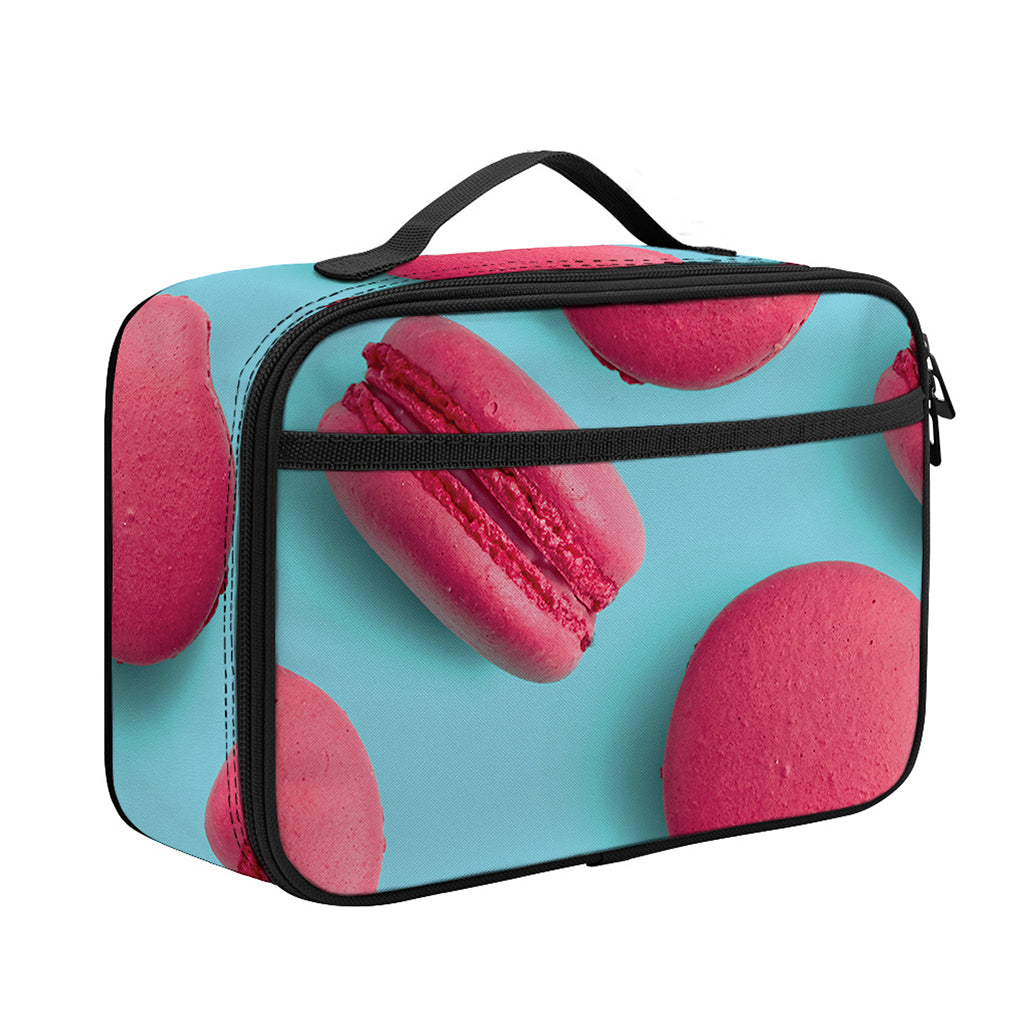 Pink Macarons Print Portable Lunch Bag