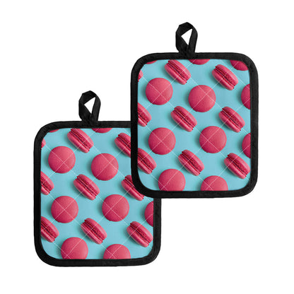 Pink Macarons Print Pot Holders