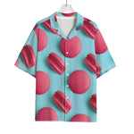 Pink Macarons Print Rayon Hawaiian Shirt