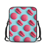 Pink Macarons Print Rectangular Crossbody Bag