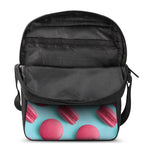Pink Macarons Print Rectangular Crossbody Bag