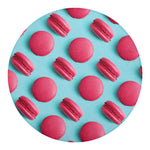Pink Macarons Print Round Blanket