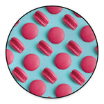 Pink Macarons Print Round Floor Mat