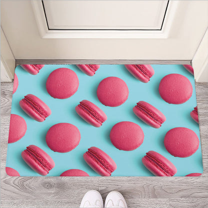 Pink Macarons Print Rubber Doormat