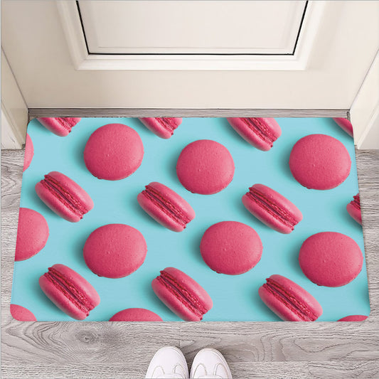 Pink Macarons Print Rubber Doormat