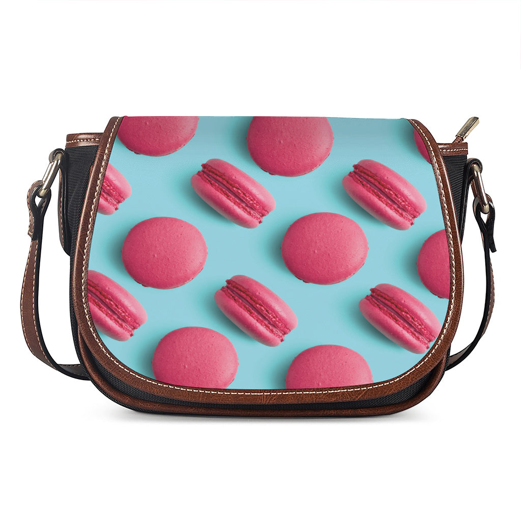 Pink Macarons Print Saddle Bag