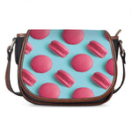 Pink Macarons Print Saddle Bag