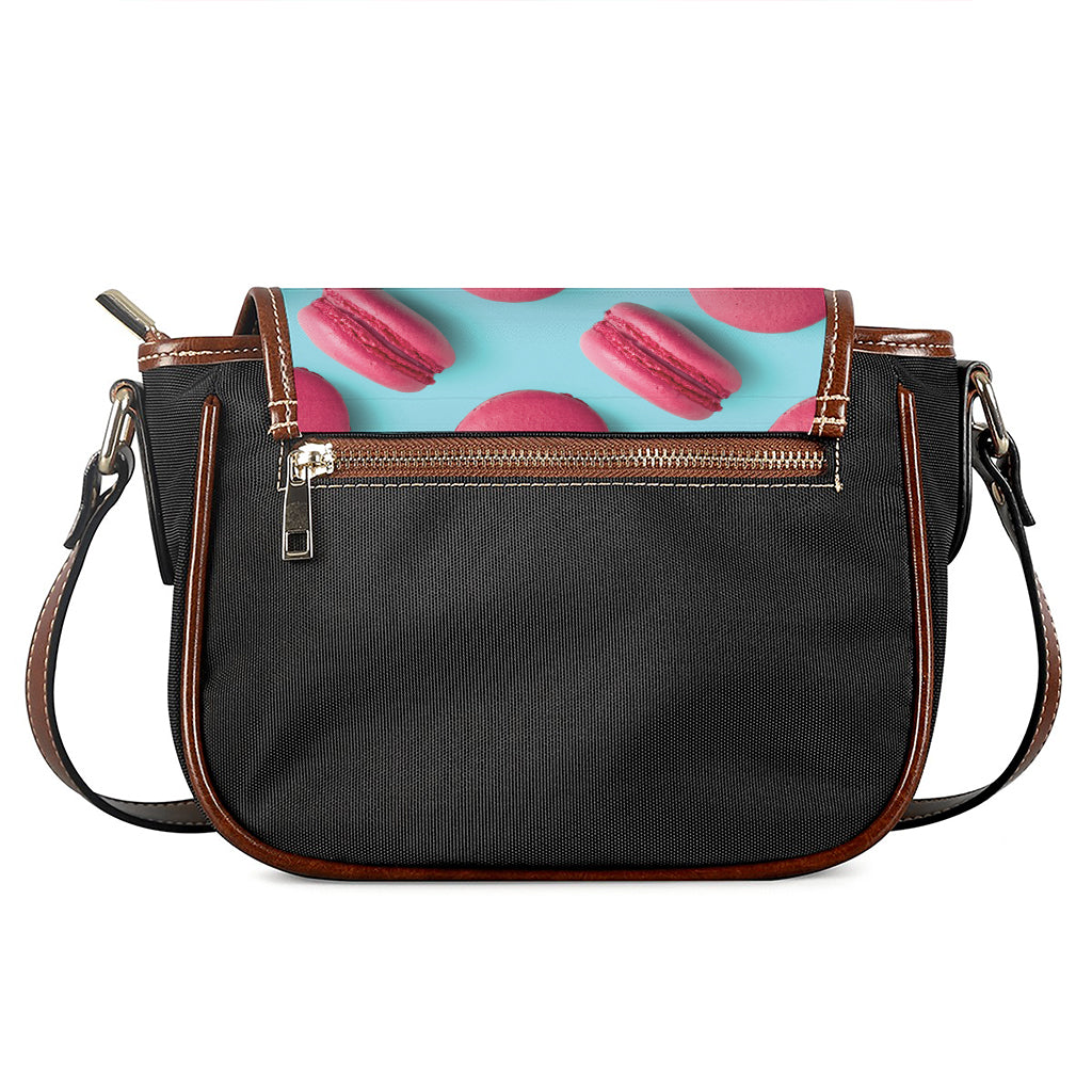 Pink Macarons Print Saddle Bag
