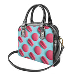 Pink Macarons Print Shoulder Handbag