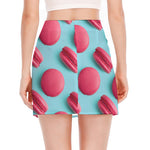 Pink Macarons Print Side Slit Mini Skirt