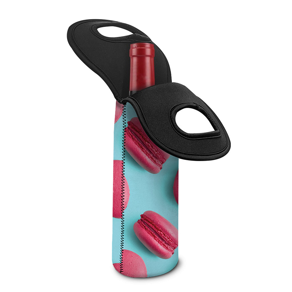 Pink Macarons Print Single Neoprene Wine Tote