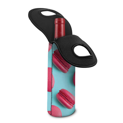 Pink Macarons Print Single Neoprene Wine Tote