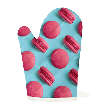 Pink Macarons Print Single Oven Mitt