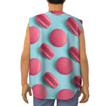 Pink Macarons Print Sleeveless Baseball Jersey