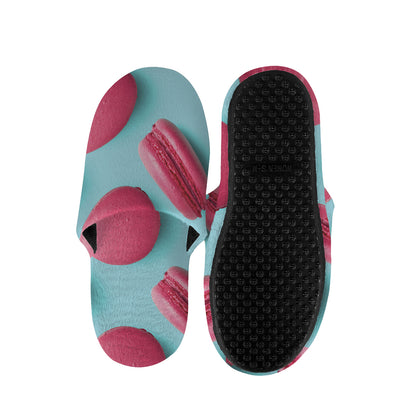 Pink Macarons Print Slippers