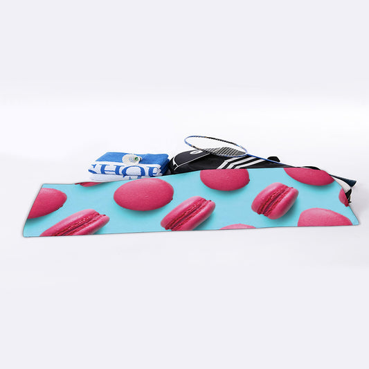 Pink Macarons Print Sports Towel