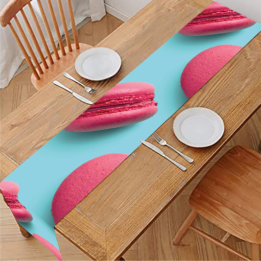 Pink Macarons Print Table Runner