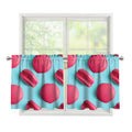 Pink Macarons Print Tier Curtains