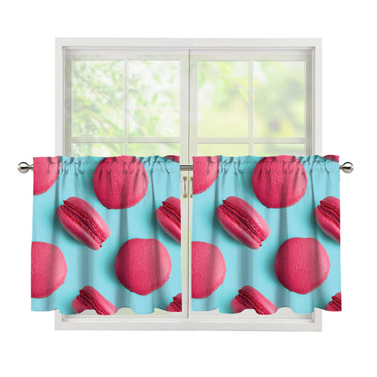 Pink Macarons Print Tier Curtains