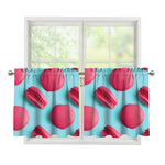 Pink Macarons Print Tier Curtains